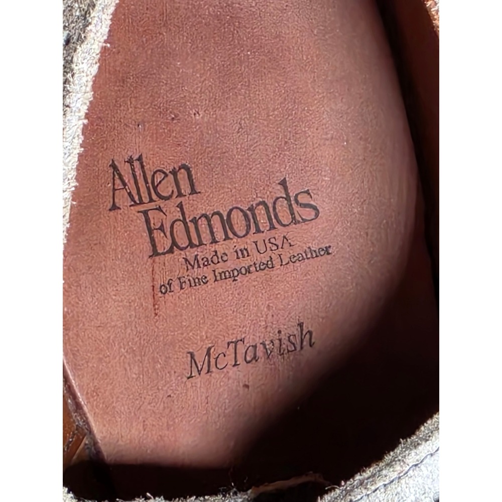 Allen Edmonds McTavish Grey Distressed Leather Wingtip Oxford Shoes Mens 12 D - Picture 2 of 8